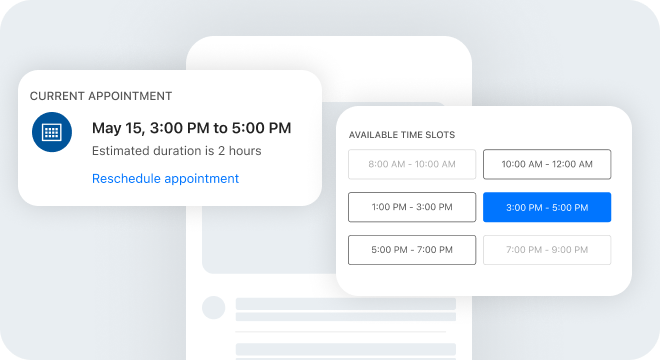 Schedule or reschedule appointment